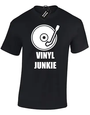 Buy Vinyl Junkie Mens T Shirt Tee Cool Dj Records Music Musician Acid House Rave Mix • 7.99£