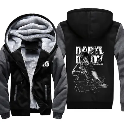 Buy The Walking Dead Daryl Dixon Hoodie Thicken Fleece Jacket Winter Fur Lined Coat • 41.99£