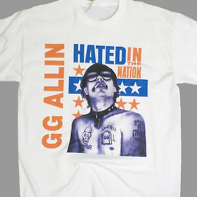 Buy GG Allin Hardcore Metal Punk Rock Short Sleeve White Unisex T-shirt S-3XL • 14.99£