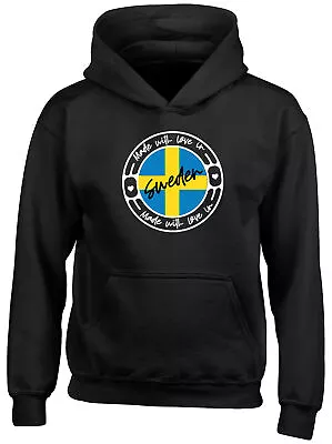 Buy Made With Love In Sweden Childrens Kids Hooded Top Hoodie Boys Girls • 13.99£