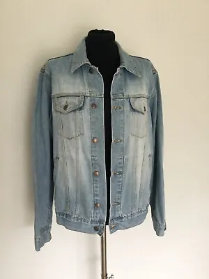 Buy Mens Light Blue Denim Jacket Size S Very Good Condition • 19.99£