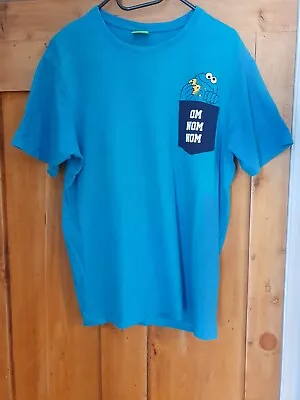 Buy SESAME STREET Cookie Monster T-Shirt 2019 Blue Cotton Medium • 6.99£