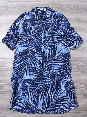 Buy Swim Cover Up Womens Medium 10-12 Tall Button Up High Quality Sheer Shirt • 16.36£