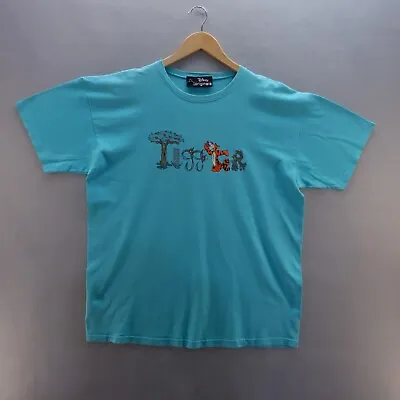 Buy Vintage Disney T Shirt XL Blue Tigger Embroidered 90s Made In USA • 22.55£