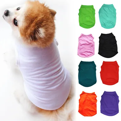 Buy Pet Clothes Basic Cotton Dog Puppy Vest Apparel Summer T-Shirt Simple Tops UK • 3.18£