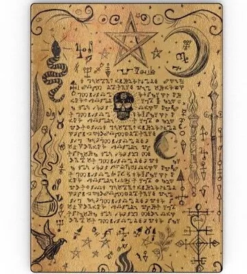 Buy Page V Book Of Witchcraft Glass Chopping Board, Gothic Supernatural Spells Hexes • 19.95£