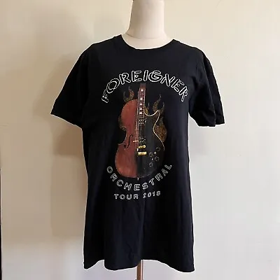 Buy Foreigner Orchestral Tour 2018 Gildan T Shirt Black Size M 109% Cotton • 11.20£