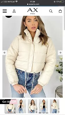 Buy Cropped Puffer Jacket Beige Size 12. AX Paris • 20£