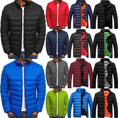 Buy Men Winter Warm Hooded Padded Puffa Jacket Thermal Windproof Quilted Hoodie Coat • 14.39£