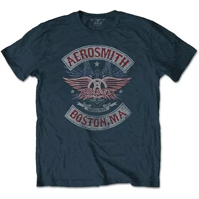 Buy Aerosmith Steven Tyler Joe Perry Boston MA Official Tee T-Shirt Mens • 17.13£