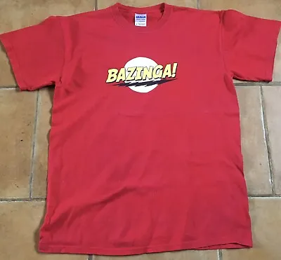Buy Bazinga ! Size M ! Red T - Shirt ! Big Bang Theory ! Sheldon ! Vgc ! 40 In Chest • 4.99£