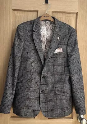 Buy Men’s Guide London Jacket Blazer Size 38 Wool Blend Check Grey Black Red • 15£