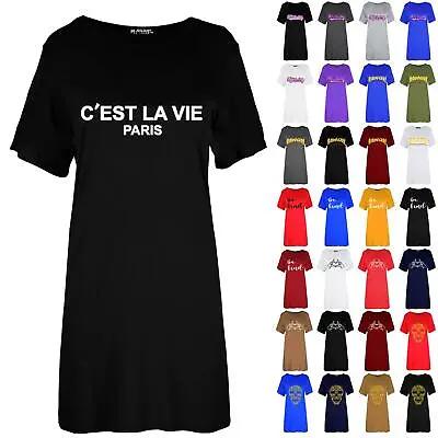 Buy Women Ladies Nightdress Paris Cotton Nightie Loungewear PJ Pyjamas T Shirt Dress • 2.99£