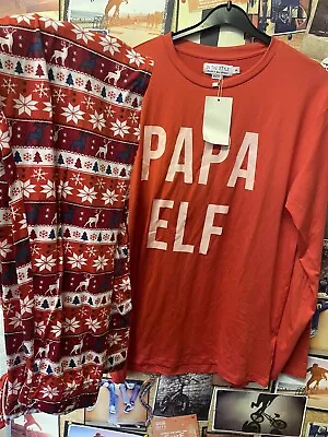 Buy In The Style Jac Jossa Mens Red  Papa Elf Printed PJS Size Small BNWT • 10£