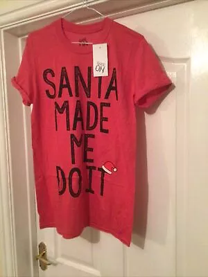 Buy Game On Womens Santa Made Me T-shirt Red Size Med • 6.50£
