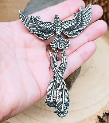 Buy Phoenix Pendant, Stainless Steel Fire Bird Necklace,Mythical Viking Necklace • 11.95£