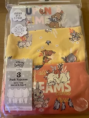 Buy Disney Marie Bambi Dumbo Baby Girls 6-9 Months  3 Pack Pyjamas New • 12.95£