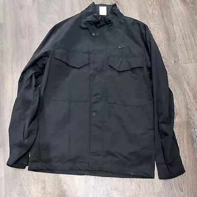Buy Nike Sportswear Jacket Men's Black Woven M65 Full Zip Military Button CZ9922-010 • 35£
