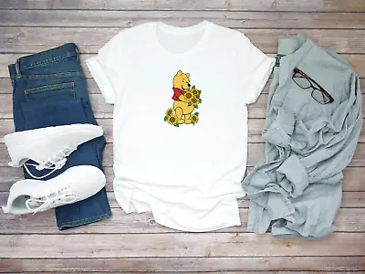Buy Winnie The Pooh Bear Cartoon Characters Short Sleeve White Men T Shirt • 9.92£