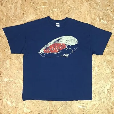 Buy Vintage Mens LED ZEPPELIN UNION JACK T-Shirt | Music Band Britain | 2XL Blue • 29.99£