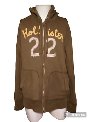 Buy  MENS UNISEX HOLLISTER GREY DISTRESSED HOODED ZIP UP Top Size XL • 14.99£