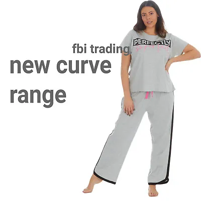 Buy Ladies Pyjamas Cotton Blend  Large Cut Size Curve Range Big Sizes • 15.99£