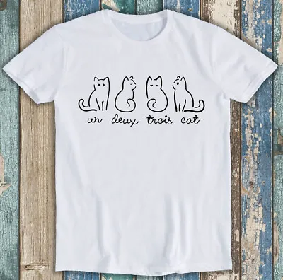 Buy 97 Un Deux Trois Cat Lovers Dad Mom Cute Funny Gift Tee T Shirt M1299 • 6.35£