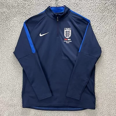 Buy Nike England 1/4 Zip Track Training Top  Mens XL Extra Large Blue FA Event Staff • 16.99£