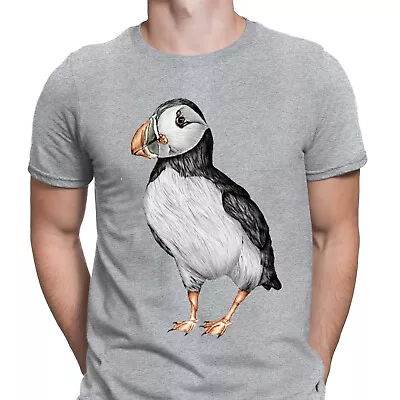 Buy Little Puffin Cute Drawn Ballpoint Pen Bird Animal Nature Mens T-Shirts # DGV • 9.99£