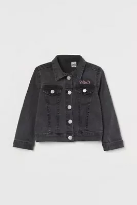 Buy Appliquéd  Denim Jacket 7-8 Yrs Minnie Mouse Figaro Girls Black Jeans Jacket  • 17.49£