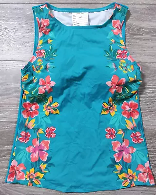 Buy Swim Top Womens Swim Shirt Size 4 Blue Floral High Quality Swimwear Cute • 15.39£