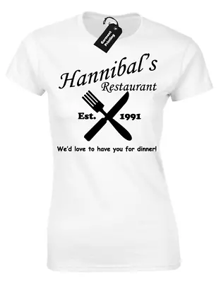 Buy Hannibal's Restaurant Ladies T-shirt Funny Lecter Halloween Prison Classic Film • 7.99£