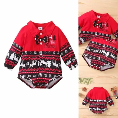 Buy Newborn Kids Baby Girls Boys Christmas Clothes Set Romper Jumper Costume Outfits • 12.99£