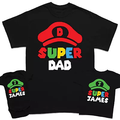 Buy Personalised Super Dad Fathers Day Son Kids Baby Matching T-Shirts Top #FD • 7.99£