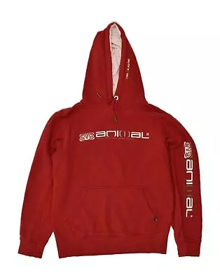 Buy ANIMAL Mens Graphic Hoodie Jumper Small Red Cotton BH90 • 20.65£