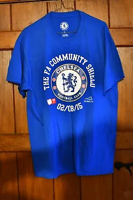 Buy Chelsea Football Club 2015 Community Shield T Shirt Blue Large • 9£