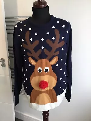 Buy Cedarwood Men’s Christmas Reindeer Jumper - Size Large • 9.99£