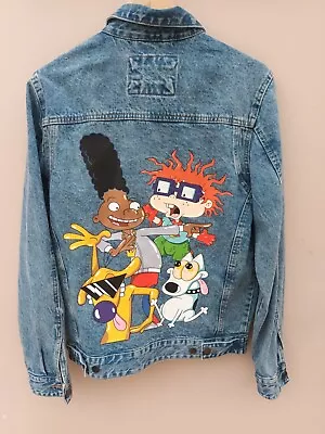 Buy Members Only 90s Nickelodeon Acid Wash Denim Jacket Small Rugrats Hey Arnold... • 35£