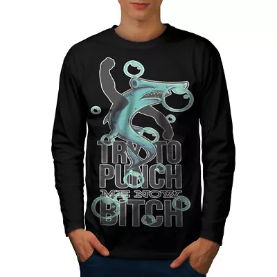 Buy Wellcoda Try Punch Now Joke Mens Long Sleeve T-shirt, Punch Graphic Design • 24.99£