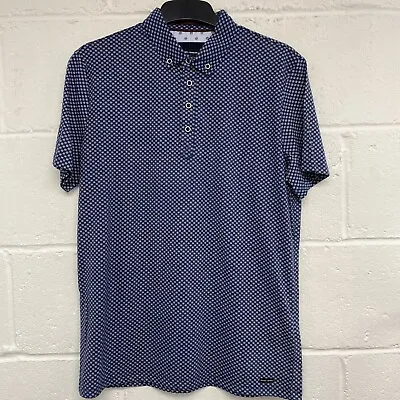 Buy Guide London Blue Cotton T-shirt With White Dot Pattern Size M PK • 12£