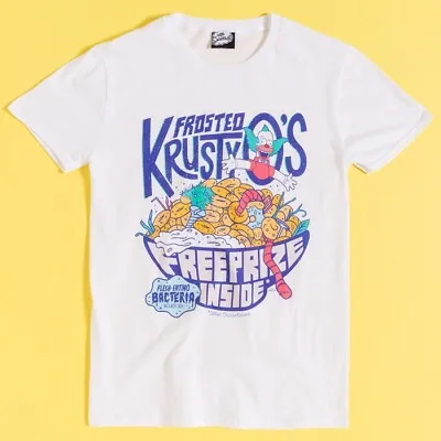 Buy Official The Simpsons Frosted Krusty O's White T-Shirt : M,XL • 19.99£