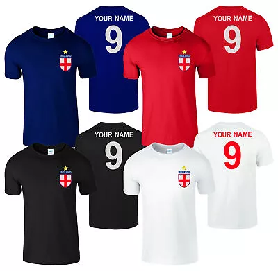 Buy England Football Personalised Kids T Shirt Boys Girls Name Football Team Tee • 8.99£