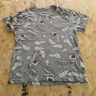 Buy Looney Tunes Graphic T Shirt Grey Adult Small S Mens Bugs Bunny Summer • 11.99£