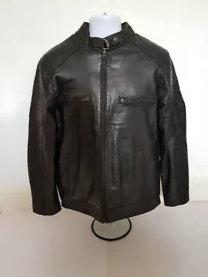 Buy Brand New Real Sheep Leather Racer Jacket In Size Large (LJ2) • 99.99£