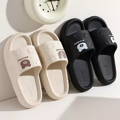 Buy Cute Cartoon Bear Slippers For Women Summer Indoor Thick-soled Non-slip Floor Ba • 9.99£