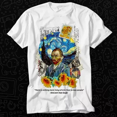 Buy Vincent Van Gogh Collage With Starry Night And Sunflower Best Seller T Shirt 481 • 6.35£