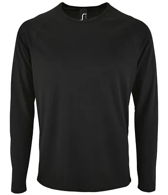 Buy SOLS Sporty Long Sleeve Performance Breathable Polyester Tee T-Shirt • 7.35£