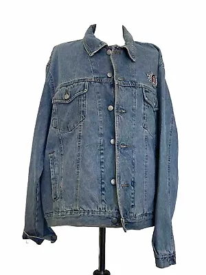 Buy Vintage  Perry's Light-Wash Denim Jacket Men's XL With Embroidery • 50£