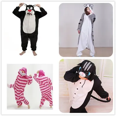 Buy Cheshire Cheese Cat Onesiee Kigurumi Fancy Dress Costume Hoody Pyjamas Sleepwear • 13.99£