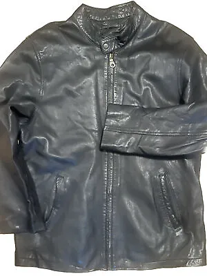 Buy Unbranded Vintage Classic Black Genuine Leather Short Biker Jacket S • 24.49£